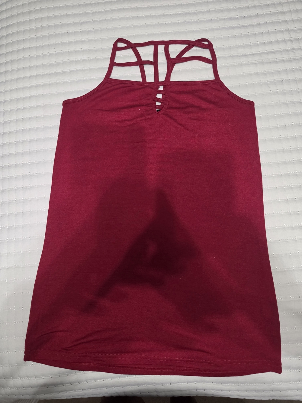 YOINS Strappy Back Tank Top - Wine Red